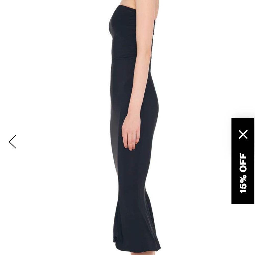 Norma Kamali S Elegant Black Strapless Dress - Picture 4 of 10